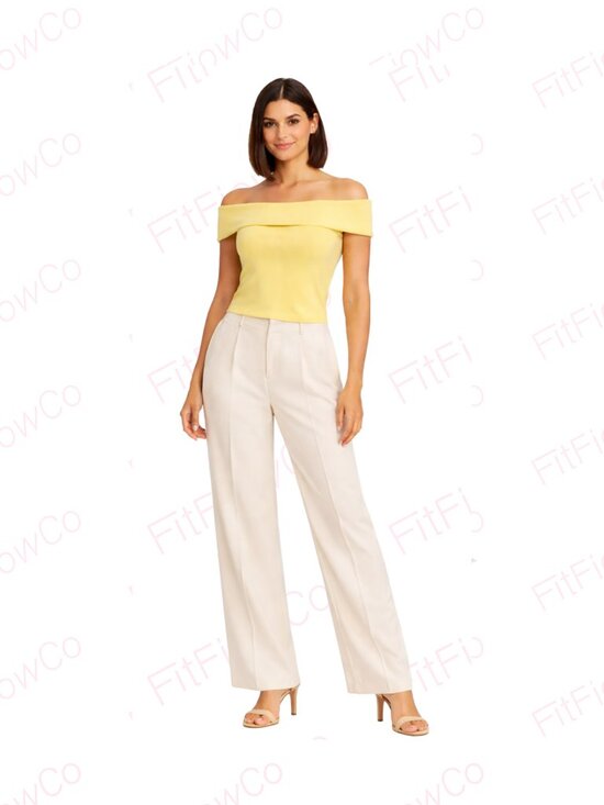 LAUREN Ralph Lauren Tops - Lauren Ralph Lauren Yellow Off Shoulder Top XS NWOT Foldover Neck Stretch